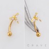 MARQUISE CZ FLOWER 316L SURGICAL STEEL CURVED BARBELL/EYEBROW